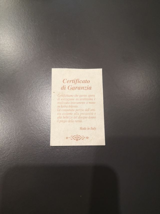 Portagioie con placca in argento