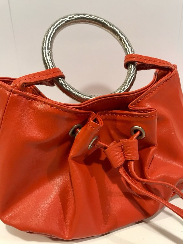 BREIL Snake bag soft orange vera pelle y2k 2000s
