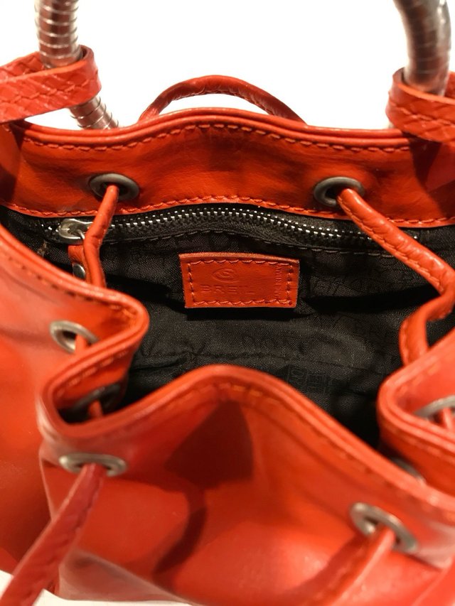 BREIL Snake bag soft orange vera pelle y2k 2000s