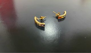 Pendientes oro 18k y circonitas multicolor