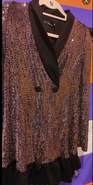 Vestido blazer metalizado L