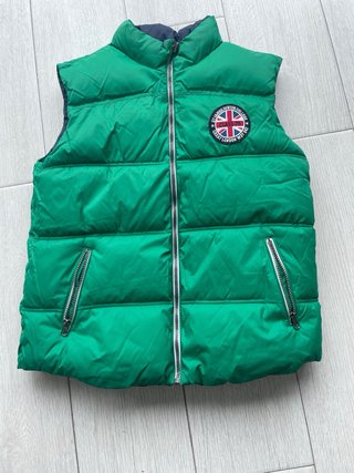 Chaleco verde y azul reversible