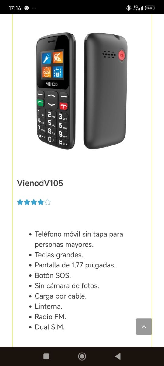 Móvil para personas mayores