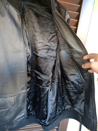 Giubbotto in pelle nero XL