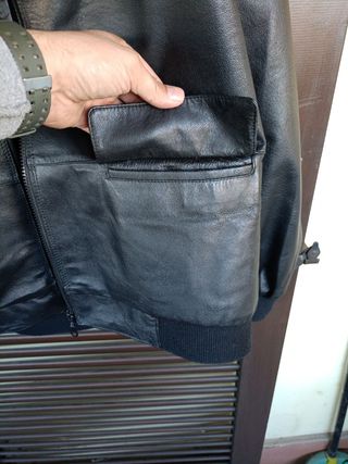 Giubbotto in pelle nero XL