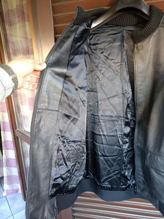 Giubbotto in pelle nero XL
