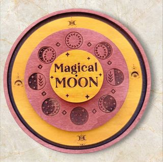 Porta incenso il legno con fasi lunari