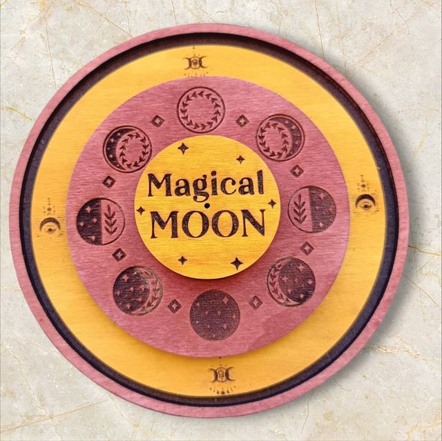 Porta incenso il legno con fasi lunari