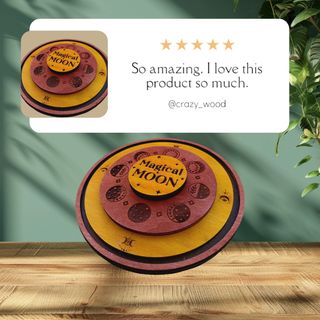 Porta incenso il legno con fasi lunari