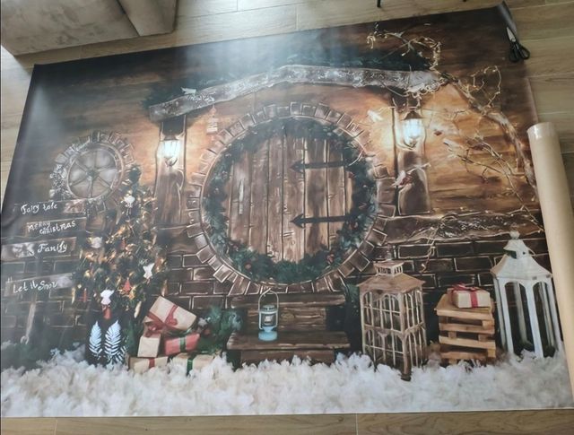 Escenario navidad furgoneta roja