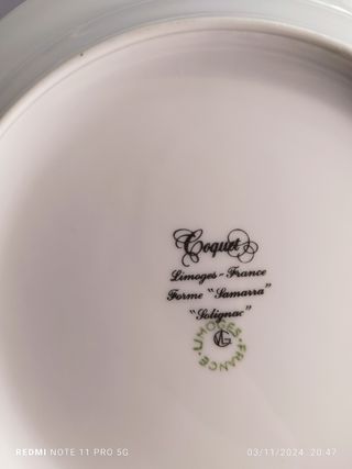 VAJILLA LIMOGES COQUET VINTAGE