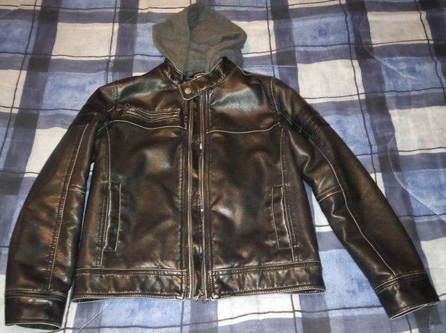 Giubbotto in ecopelle foderato x bambino