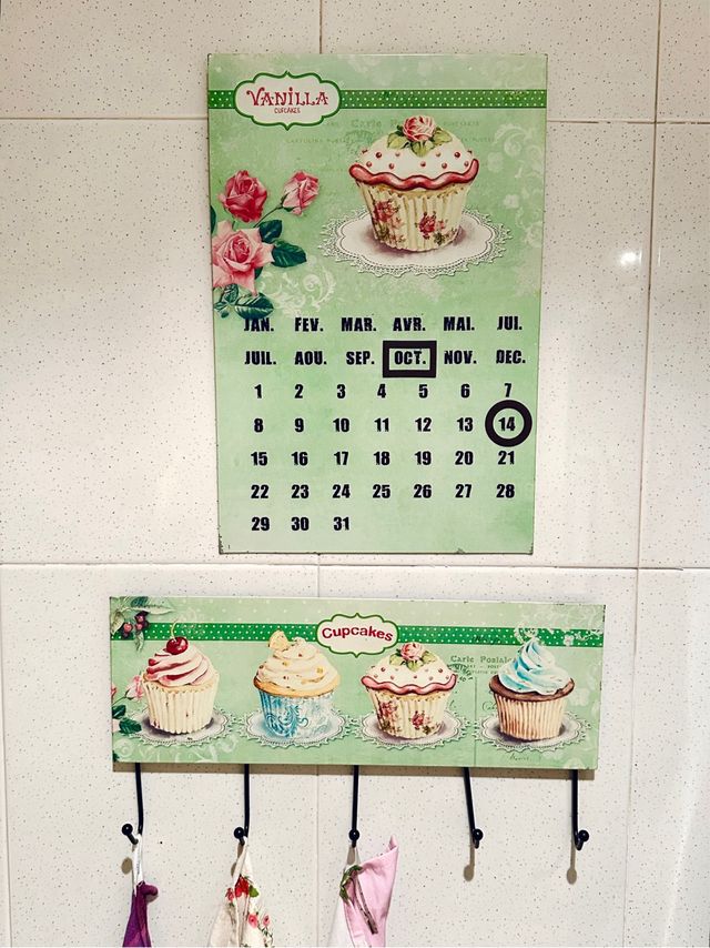 Calendario vintage in confezione doppia con porta stracci