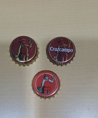 3 chapas cerveza Cruzcampo