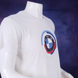 Camiseta Vintage BMW Blanca, Talla M. 