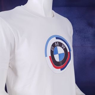 Camiseta Vintage BMW Blanca, Talla M. 