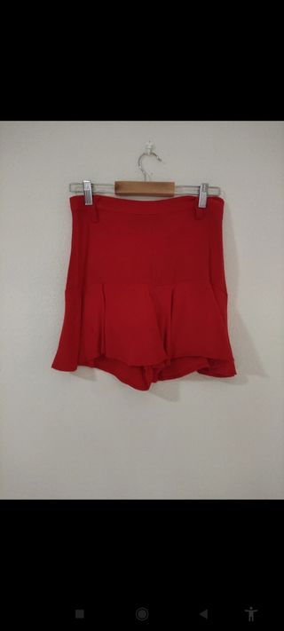 Falda pantalón roja Zara