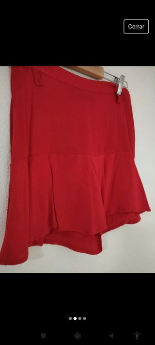 Falda pantalón roja Zara