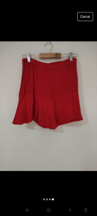 Falda pantalón roja Zara