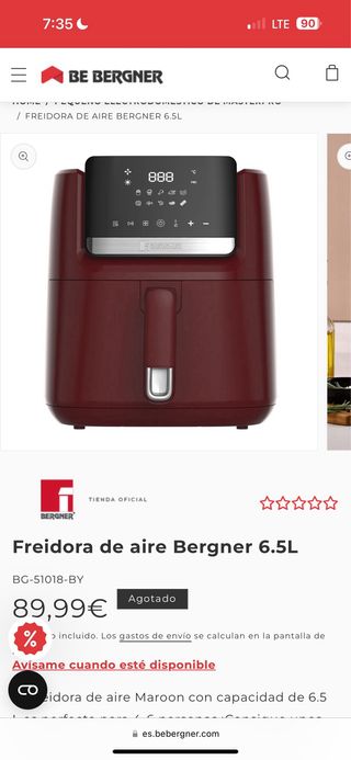 Freidora de aire Bergner