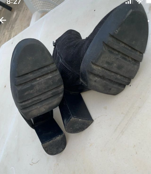 Botines con un solo uso altos de cremayera