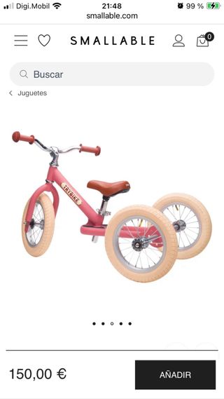 Bicicleta sin pedales tres ruedas 