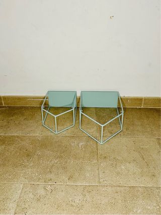 Estanterías casitas color aguamarina