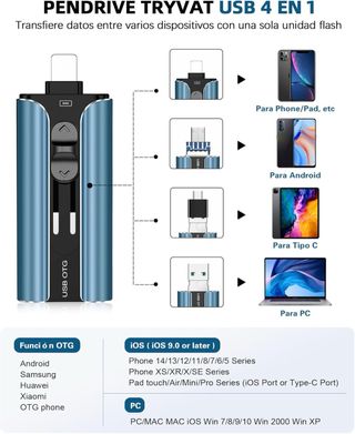 PenDrive 256GB iOS/Mac/PC. Nuevo