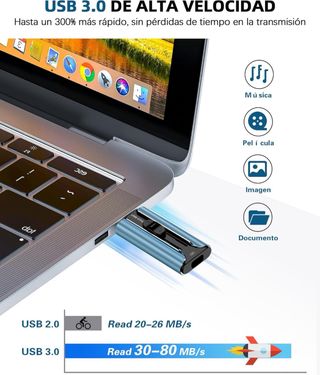 PenDrive 256GB iOS/Mac/PC. Nuevo
