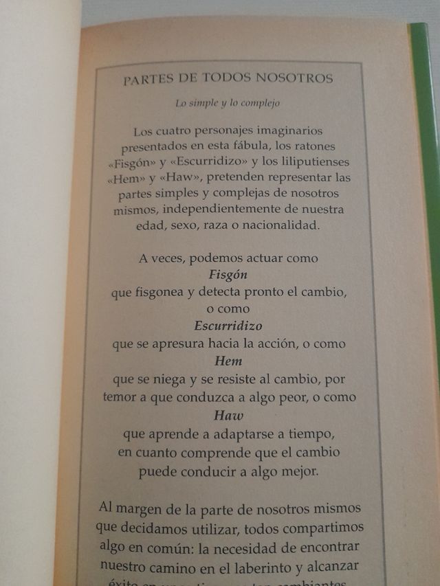 Quien se ha llevado mi queso como adaptarse a un mundo en un constante cambio