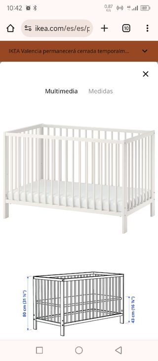 Cuna + colchón Ikea