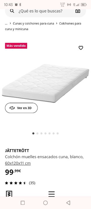 Cuna + colchón Ikea
