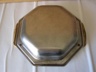 Vassoio centrotavola vintage in acciaio inox 18/10
