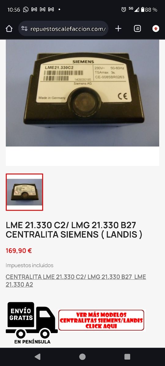 central quemador landis(siemens)