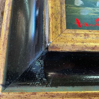 quadro dipinto olio su tela vintage con cornice “