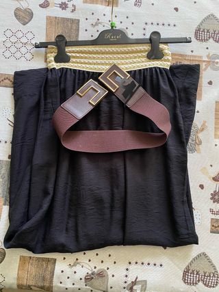Gonna pantalone nera + cintura tg 44