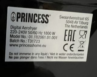 Princess 182061 Freidora sin aceite 6.5 L