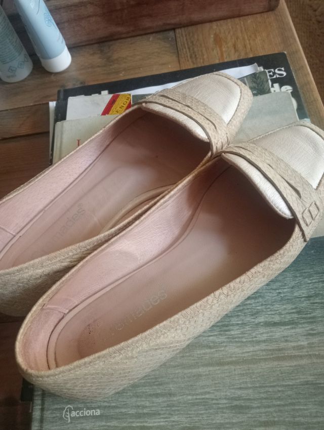 Zapatos piel beige