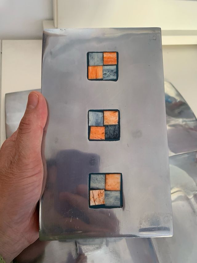 Adornos plateado bandeja y jarron