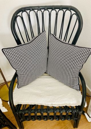 sillones mimbre/bambu negros