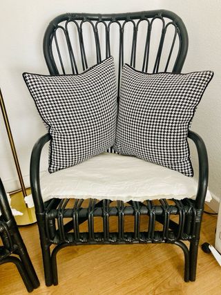 sillones mimbre/bambu negros