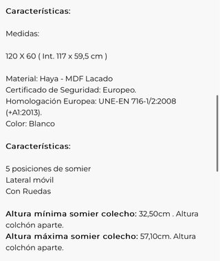 Cuna MICUNA 1.20x60 Mod: Aura