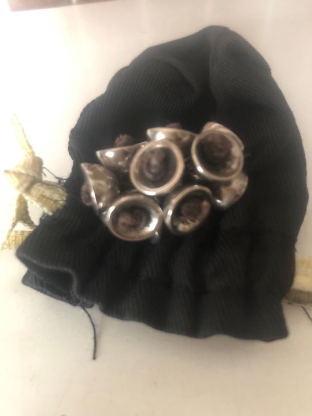 ANILLO PLATA DE LEY. CAMPANILLAS MARRONES