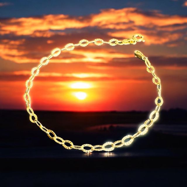 Pulsera RAYOS Italiana 3 mm 18 cm Oro 18 Kilates