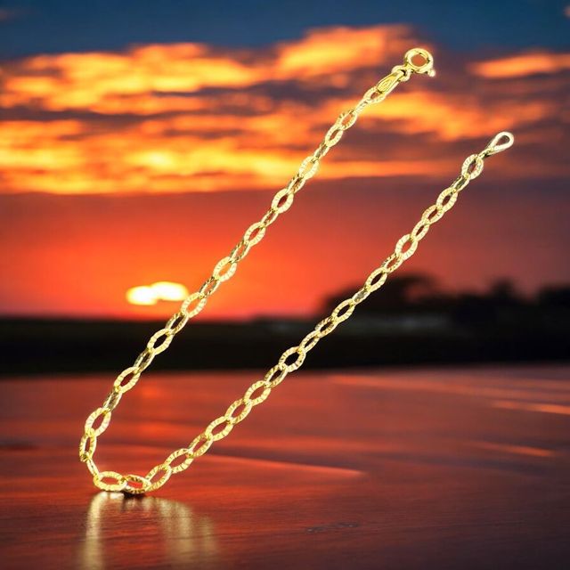 Pulsera RAYOS Italiana 3 mm 18 cm Oro 18 Kilates