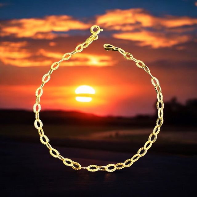 Pulsera RAYOS Italiana 3 mm 18 cm Oro 18 Kilates