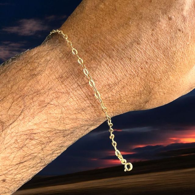 Pulsera RAYOS Italiana 3 mm 18 cm Oro 18 Kilates