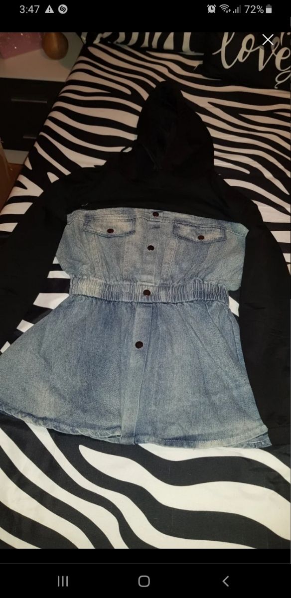 Pantalon dos colores vaquero licra