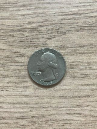Quarter Dollar Coin USA year 1965