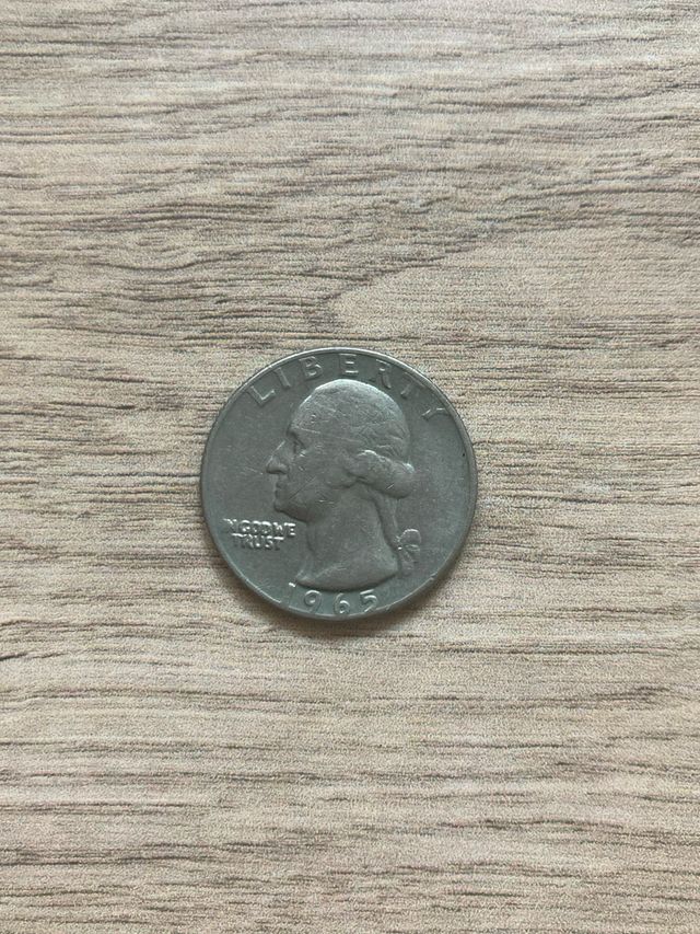 Quarter Dollar Coin USA year 1965